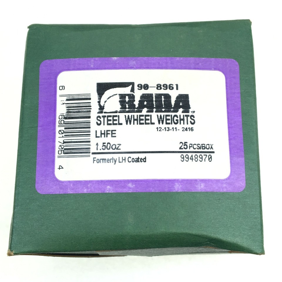 NEW Bada LHFE Steel Wheel Weights for L Flange Wheels, .252 Oz (100