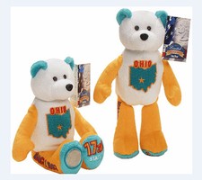 COIN BEAR 17 OHIO Plush State Quarter Collectible 9" Bear Limited Treasures -A1