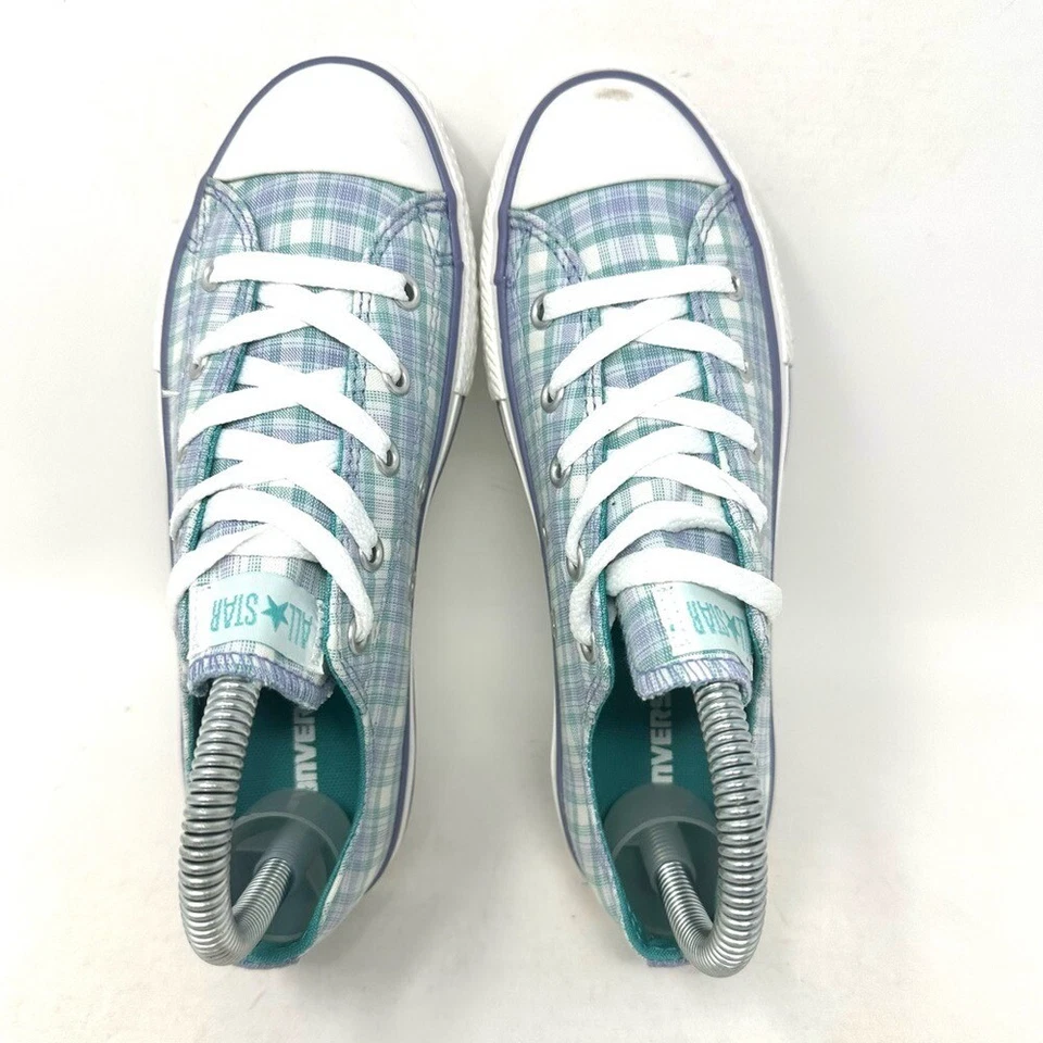 Converse Chuck Taylor All Star Blue White Plaid Youth 3 - Image 4 of 4