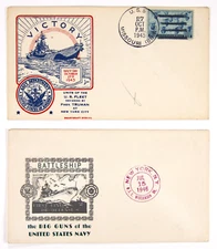 (4) Navy Ship Cancel covers, U.S.S. Northampton, Missouri, Quincy CA, Wisconsin