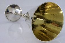PLANNISHED TEWKESBURY STERLING SILVER WINE GOBLET CHALICE 1971 BARWARE 146g