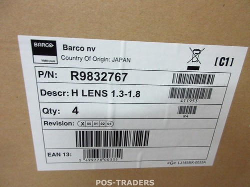 BARCO R9832767 - H objectif 1.3-1.8:1 POUR PROJECTEURS PHWU-81B PHWX-81B PHXG-91B NEUF - Photo 2/2