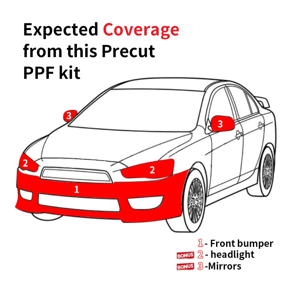 Front bumper PreCut PPF Paint Protection Film For Dodge Magnum SRT8 2006-2007 - Image 2 of 4