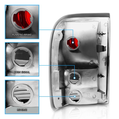 Par de luces traseras negras estilo fábrica Ford Ranger 1993 1994 1995 1996 1997 - Imagen 6 de 7
