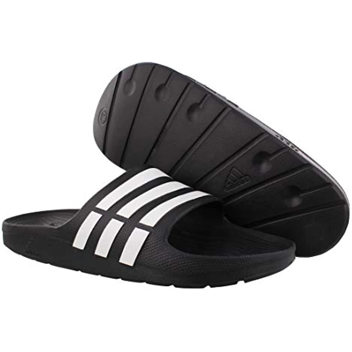 medallista Para un día de viaje salida adidas Duramo Rubber Slide Mens Sandal,Black/White/Black - Multiple Sizes |  eBay