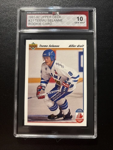 1991 UPPER DECK FRENCH #21 TEEMU SELANNE RC HOF KSA 10 GEN-MINT NEW-LABEL ROOKIE