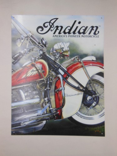 INDIAN Motorcycle METAL SIGN 16"x12 1/2" Roadmaster America's Pioneer Motorcycle - Picture 2 of 3