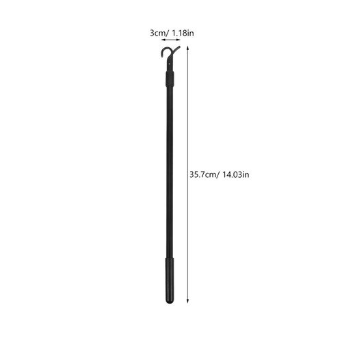 Retractable Curtain Wand 60CM Black Aluminum Alloy for Drapery Convenience - Picture 10 of 12