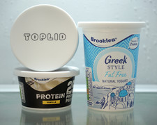 2x Reusable silicone lid for 95mm yoghurt and cream pots. Large Pot Top. TOPLID.