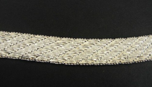 Bracelet Sterling Weave Textured Sterling 925 Italy 7 Inches Long Bracelet - Picture 4 of 4