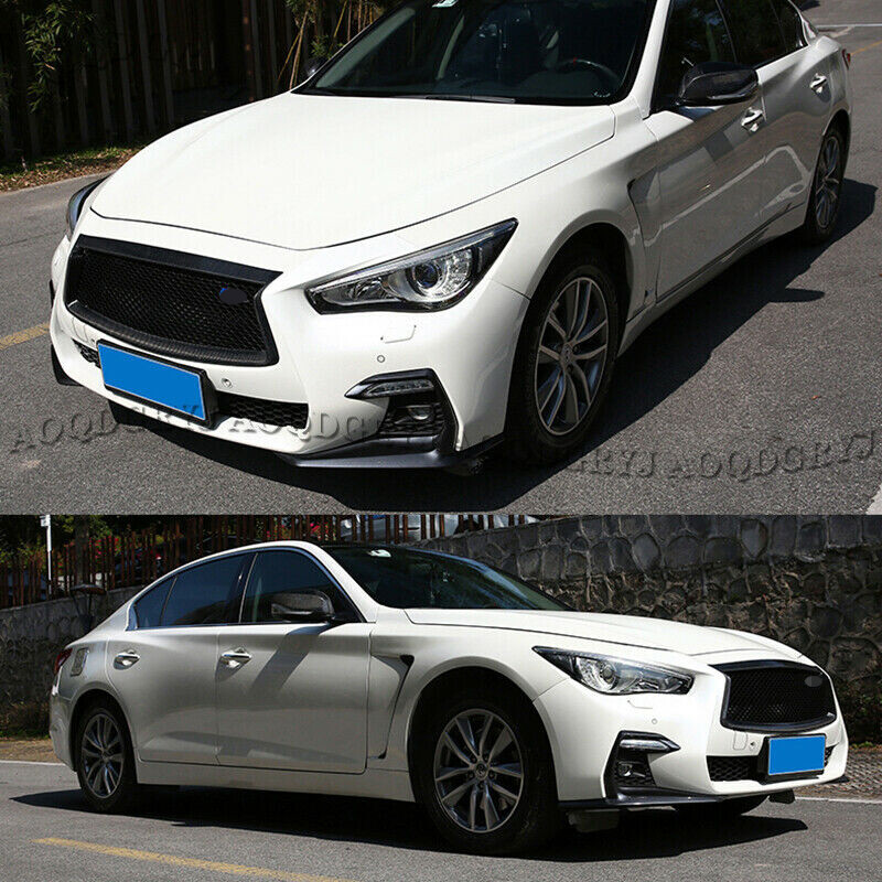 CARBON FIBER FOR 20182020 INFINITI Q50 FRONT BUMPER GRILL GRILLE REPLACE REFIT eBay