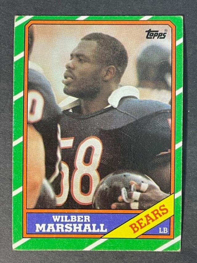 1986 Topps Football WILBER MARSHALL # 25 -▶ROOKIE CARD◀- EX