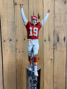 Kansas-City-Chiefs-TAP-HANDLE-Beer-Keg-NFL-FOOTBALL-Joe-Montana-Red-Jersey