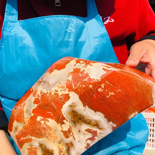 Hermoso espécimen de cristal mineral de jaspe rojo natural raro 7500 g curación 517 - Imagen 6 de 16