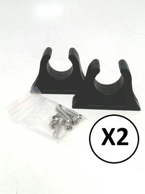 Pactrade Marine Boat Canoe Kayak 2 Pairs of Black Paddle Clips 1 1/8"