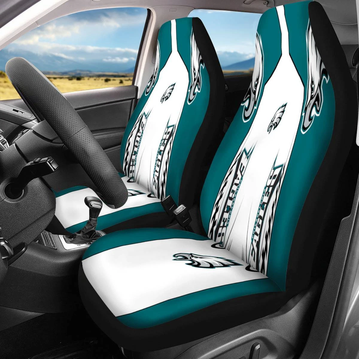 Car Seat Cover Seat Protector 2Pc with Philadelphia Eagles