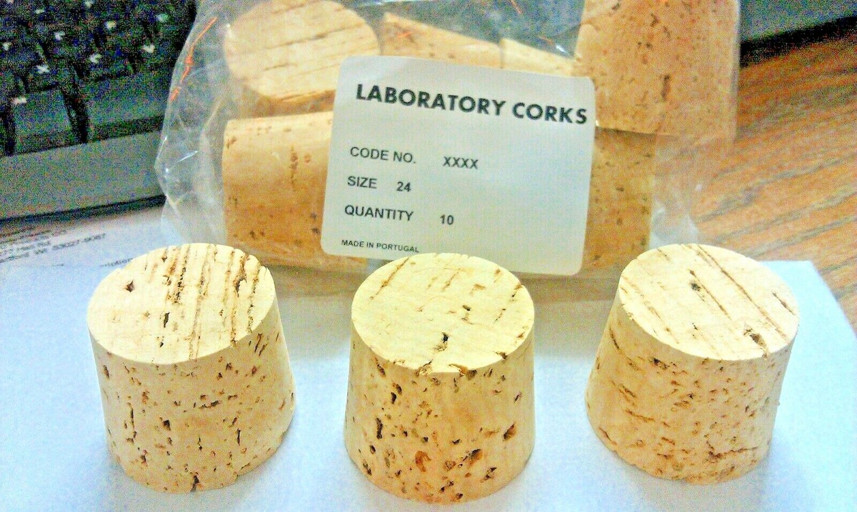 CORK, Push-In, Tapered, Round Cork Plugs,(3), Size 24, Fits 1-7/8