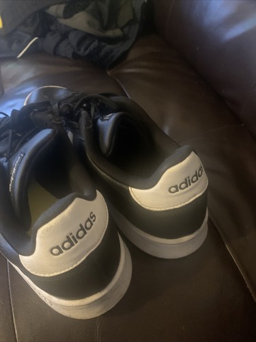 Adidas Men’s Sz 11 Cloudfoam Sneakers Shoes HWI 28Y001 Black/White 3 Stripes - Picture 3 of 11