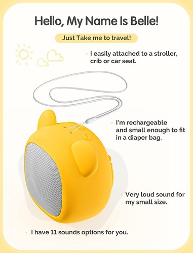 Portable Baby White Noise Machine with Replaceable Silicone Skin Rechargeable - Picture 2 of 7