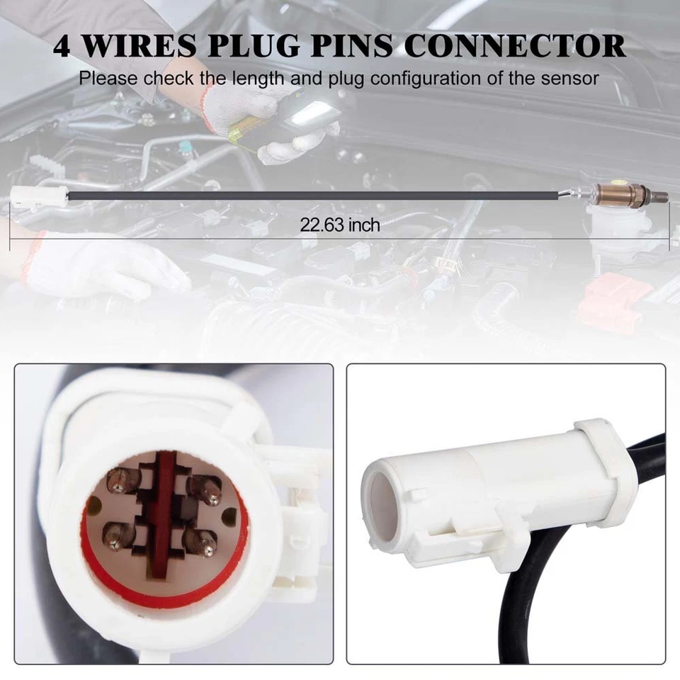 Sensor de oxígeno O2 4 piezas delantero trasero aguas abajo y aguas arriba para Ford Mercury Lincoln Foto 4 de 4