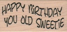 Happy Birthday You 1 1/2 x 2 3/4" Rubber Stamp, Word/Phrase Stamp, Birthday