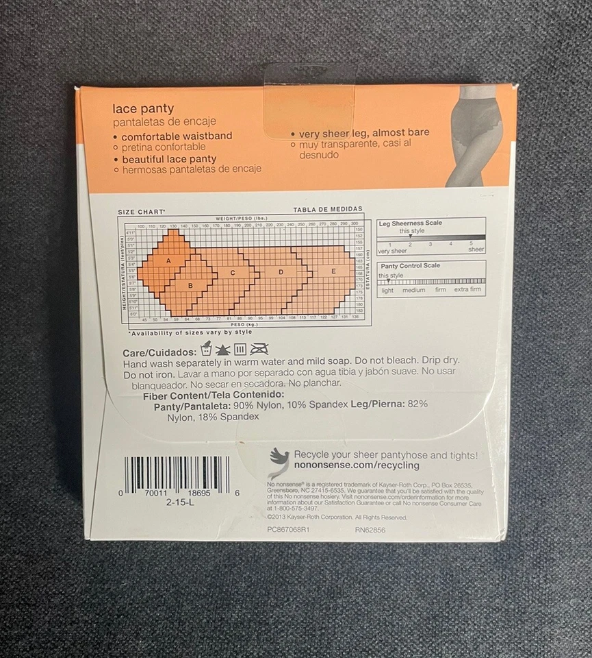Panty de encaje transparente y sedoso No Nonsense, talla A, pantimedias negras medianoche Foto 2 de 2