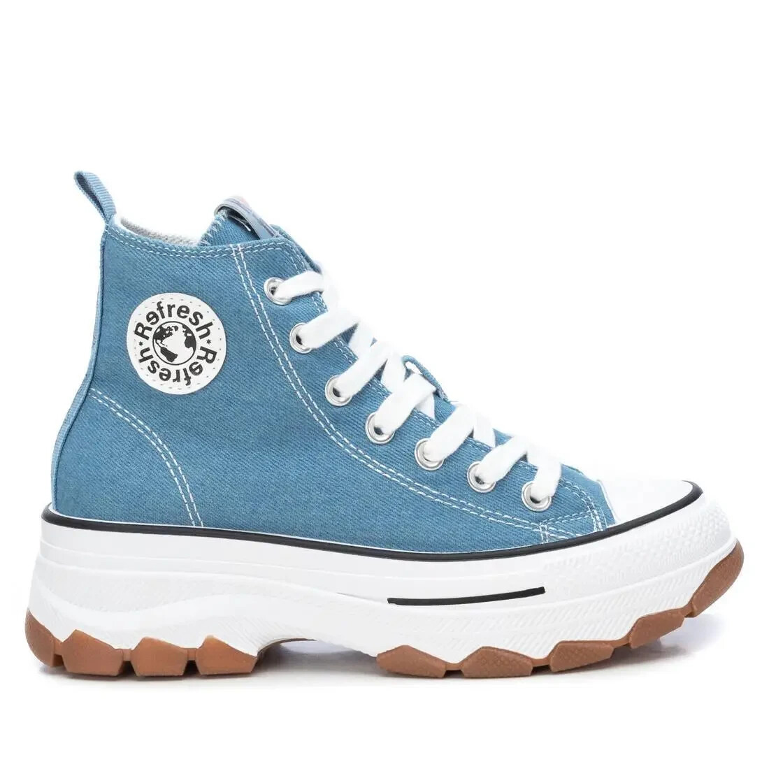 REFRESH XTI High Top Trainers Jeans Beach Slip On Canvas Shoes Quality UK