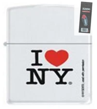 Zippo 8794 i love new york white Discontinued Lighter + FLINT PACK