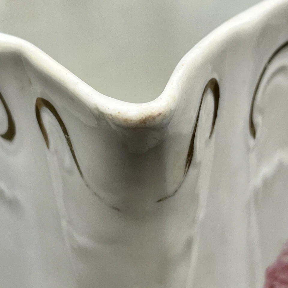 Lehman Arzberg Baviera Jarra Transferencia 6-1/2” X 5-1/2” Rosa Floral León Rojo Foto 3 de 4