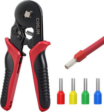Ferrule Crimping Tool, Square Crimper Pliers for 10 to 22 AWG Wire Terminals,...