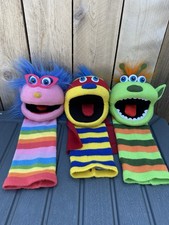 Sockette Narg Three Eyes Green & Orange Hand Sleeve Puppet Company Gloria Rnbw