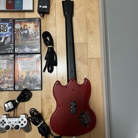 Sony PlayStation 2 PS2 Silver SCPH-77001 Console Bundle - Games & Guitars Tested