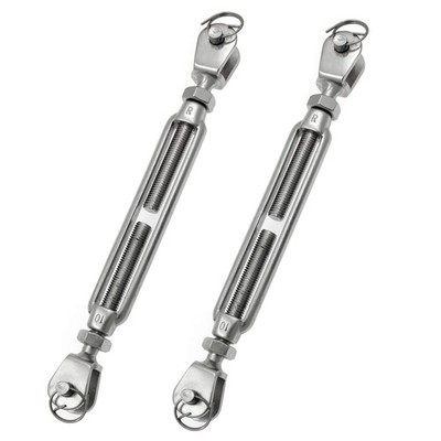 2PCS 316 Stainless Steel Jaw and Jaw Turnbuckle 10mm Threaded Diameter x 4.7''