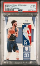 2021 Panini National Treasures Santi Aldama #SAL Rookie Logoman PSA 8 RC