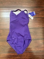 NWT Motionwear Medium Adult BOWTIE BACK Purple Dance Leotard