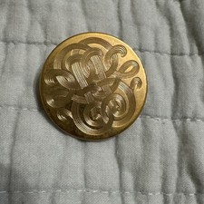 Gold Tone Celtic Circular Scarf Clip