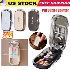 Dustproof Portable Pill Cutter Adjustable Daily Tablet Splitter Outdoor US