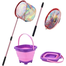 Kids Fishing Net - Telescopic Landing Net with Aluminum Pole Handle, Collapsi...