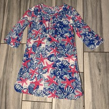 Girls Lilly Pulitzer Harbour Tunic She She Shells Dress Long Sleeve Size Large