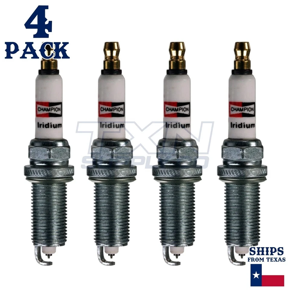 4 Pack Champion Iridium Spark Plugs for 1990-1994 Nissan D21 2.4L L4 - Image 2 of 3