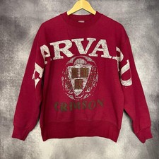 Vintage Harvard Crimson University Crewneck Sweater FOTL 90s Rare