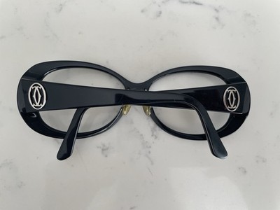 Authentic Cartier Black Women Sunglasses  Handmade Frames Only Paris