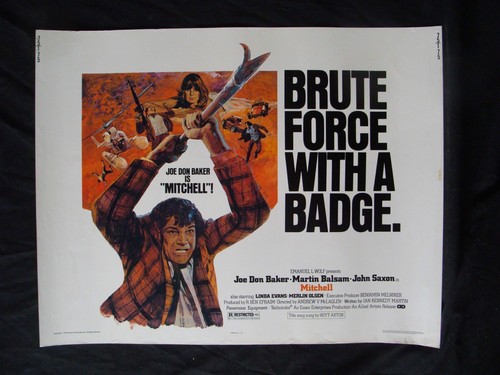 MITCHELL ! movie poster half sheet JOE DON BAKER 1975 1/2 22x28. - Picture 13 of 13