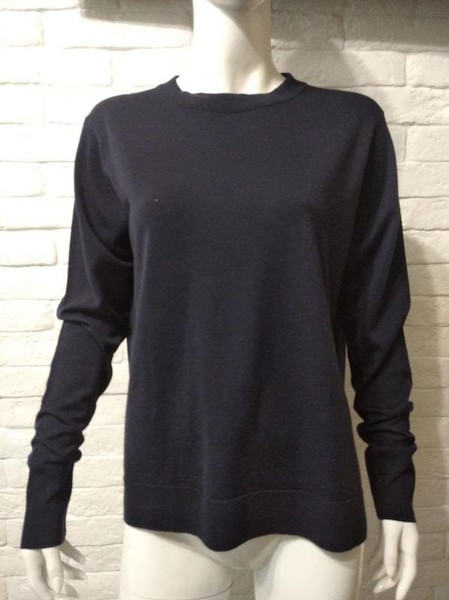 Women John Smedley Sweater Navy Wool M