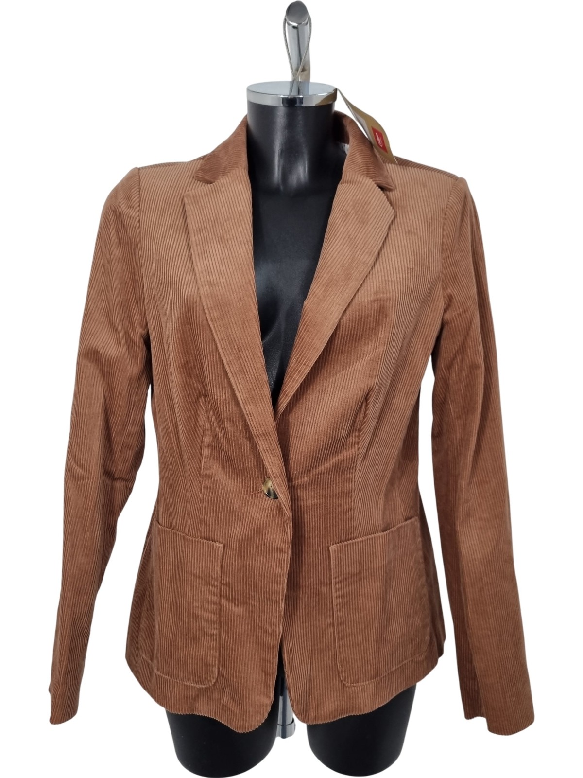 Cotton Traders Corduroy Blazer Brown UK10 Cotton Pockets Classic Fit