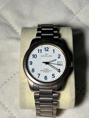 Meister Anker Titanium Quartz Watch 5 BAR Water Resistant Date Men s