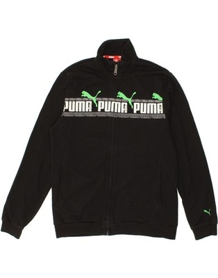 Puma Jungen Grafik Trainingsanzug Oberteil Jacke 15-16 Jahre 2XL schwarz Baumwolle AF03