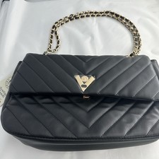 Valentino Orlandi Black Quilted Shoulder Hand Bag Purse Style V NEW