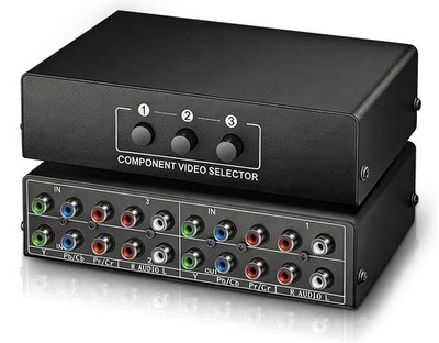 3-Port HD Component Video YPbPr RGB Video Stereo Audio Manual Switcher