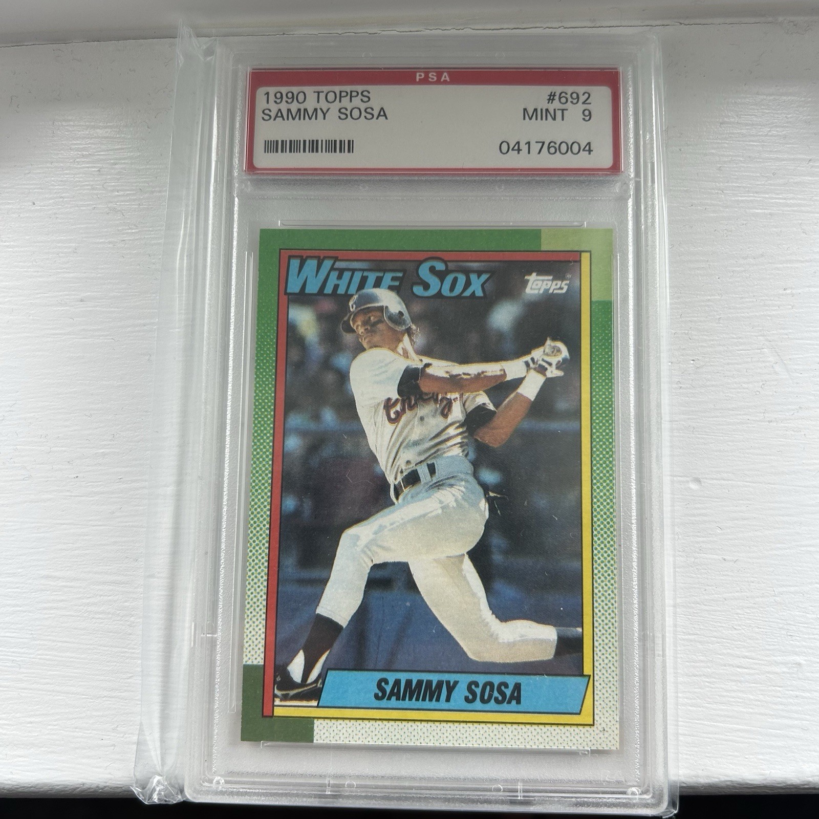 1990 TOPPS #692 SAMMY SOSA RC WHITE SOX PSA 9